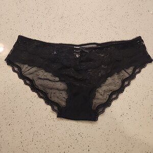 NWOT Victoria's Secret Bikini Panties M Black Sheer Underwear Lace